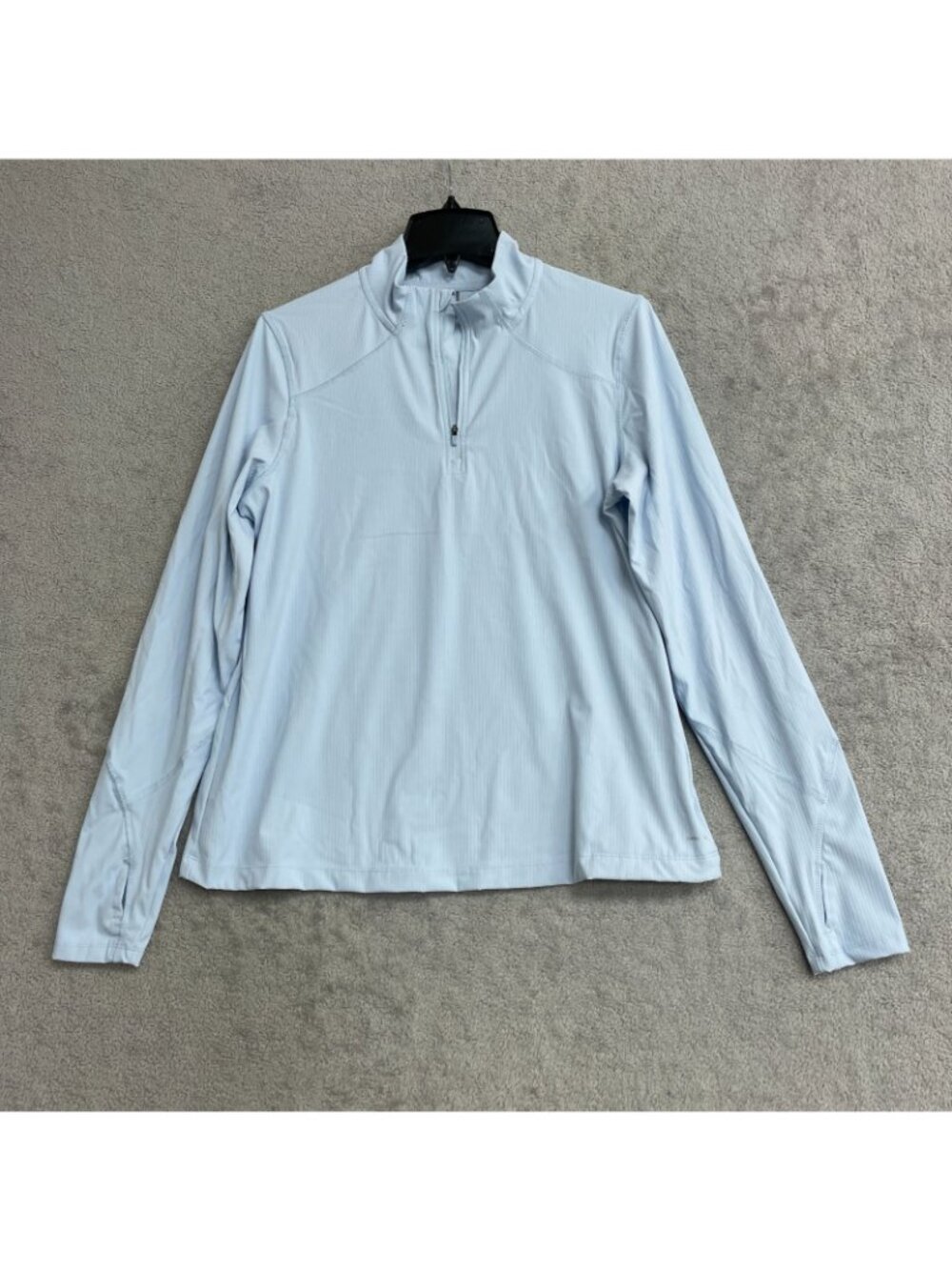 Mondetta Women's L Light Blue Quarter-Zip Long-Sleeve Athletic Top a2390 - Picture 4 of 12
